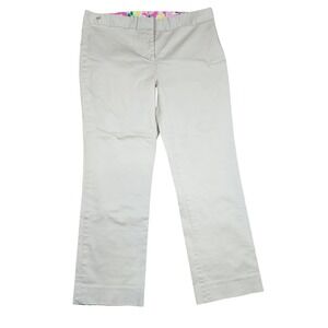 Lilly Pulitzer Pants Khaki Beige Cotton‎ Blend Stretch Preppy Size 12